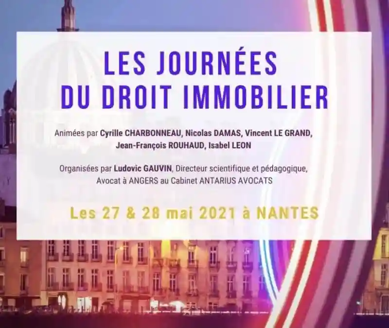 Affiche des journées du droit immobilier à Nantes 2021